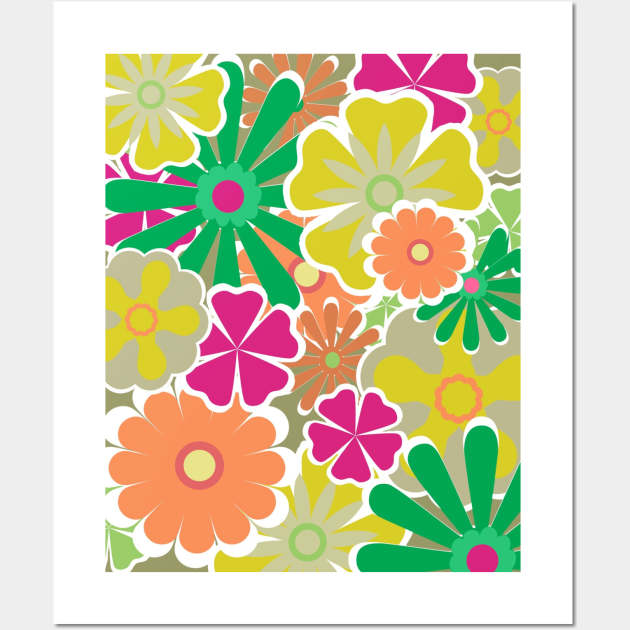 Colorful Floral Pattern Wall Art by FloralPatterns